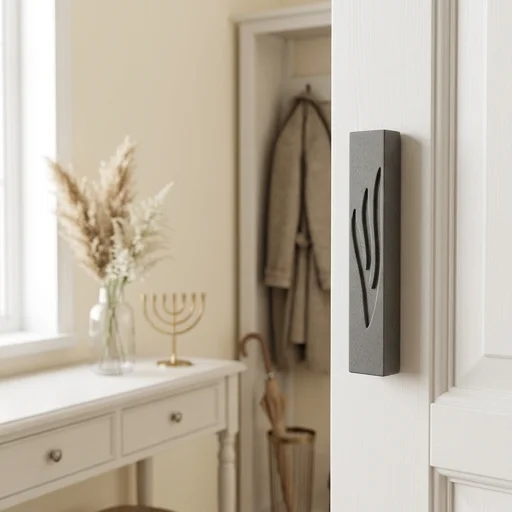 מזוזה "סמנט בטון" רחבה גוון שחור 15 ס״מ