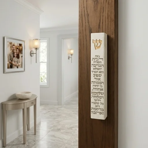 מזוזה "פולימר בטון" ברכת הבית 15 ס״מ