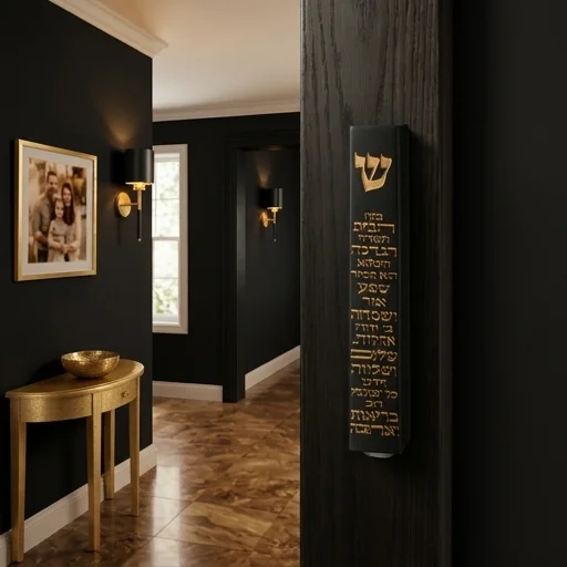 מזוזה "פולימר בטון" ברכת הבית 12 ס״מ