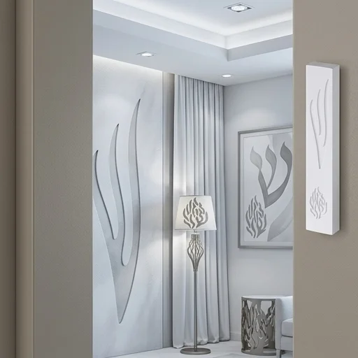 Polymer "Cement" Mezuzah 15 cm, Stone - Like, White Color
