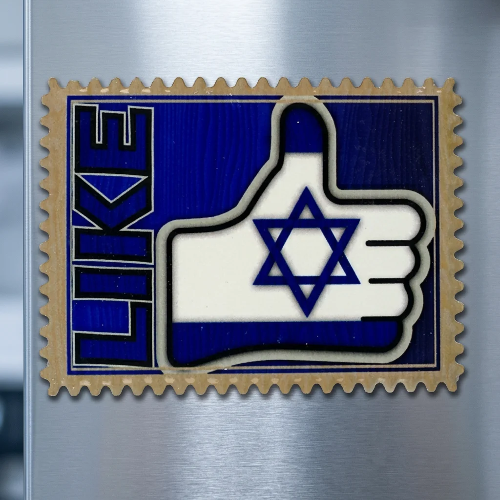 מגנט מקרמיקה "אוהב את ישראל" 8×6 ס״מ
