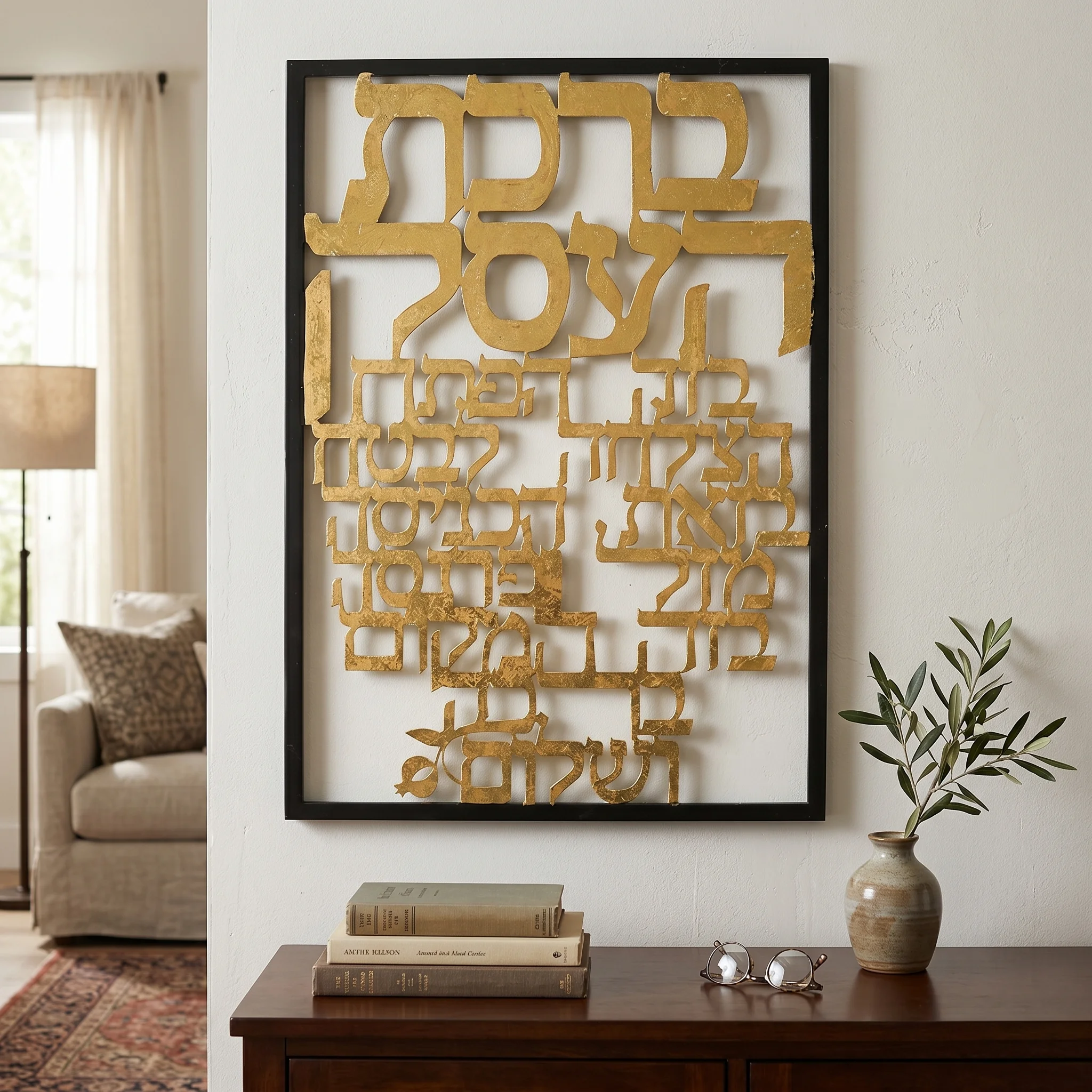 ברכת העסק מתכת חיתוך לייזר - 35×48 ס״מ