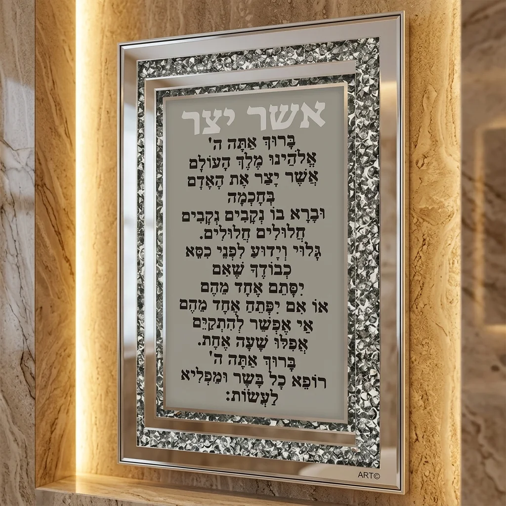 מסגרת זכוכית עם אבנים אשר יצר ספרדי 25×35 ס״מ