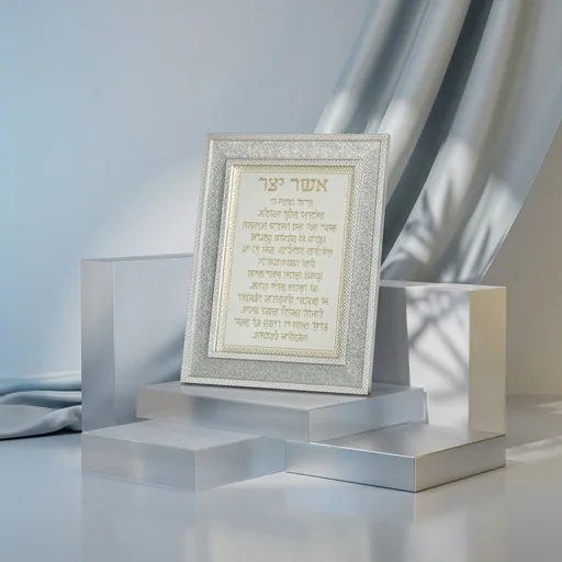 מסגרת מהודרת נצנצים כסף 18×23 ס״מ אשר יצר אשכנזי