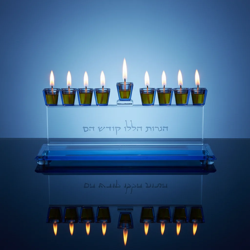 חנוכייה קריסטל מהודרת 7×28 ס״מ