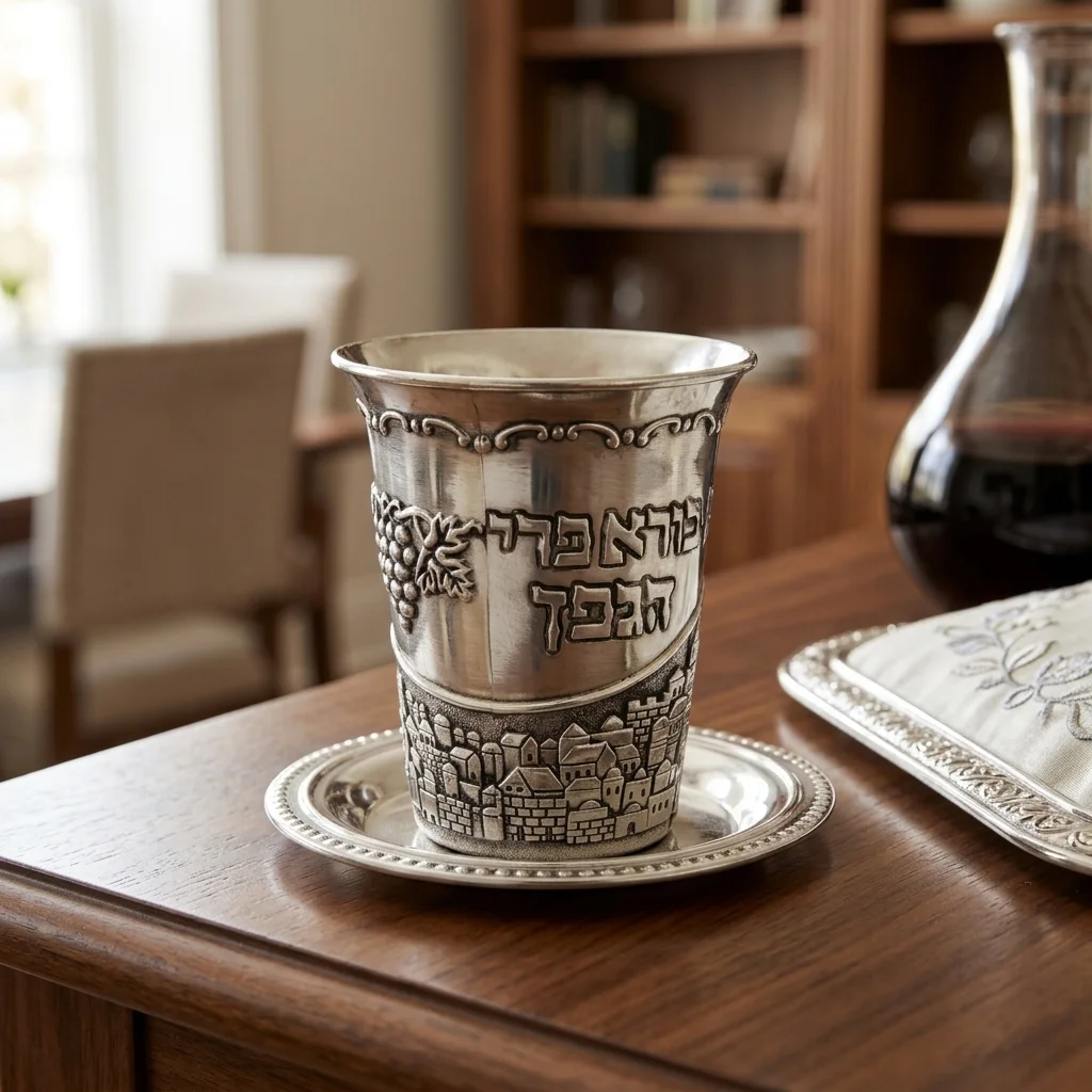 Nickel Kiddush Cup 9 cm- Stemless Contain 130ml // 4.3oz