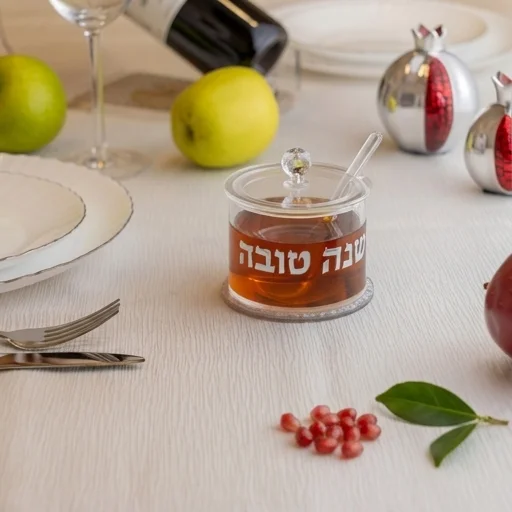 כלי לדבש אקריליק גימור כסף 8.5 ס״מ