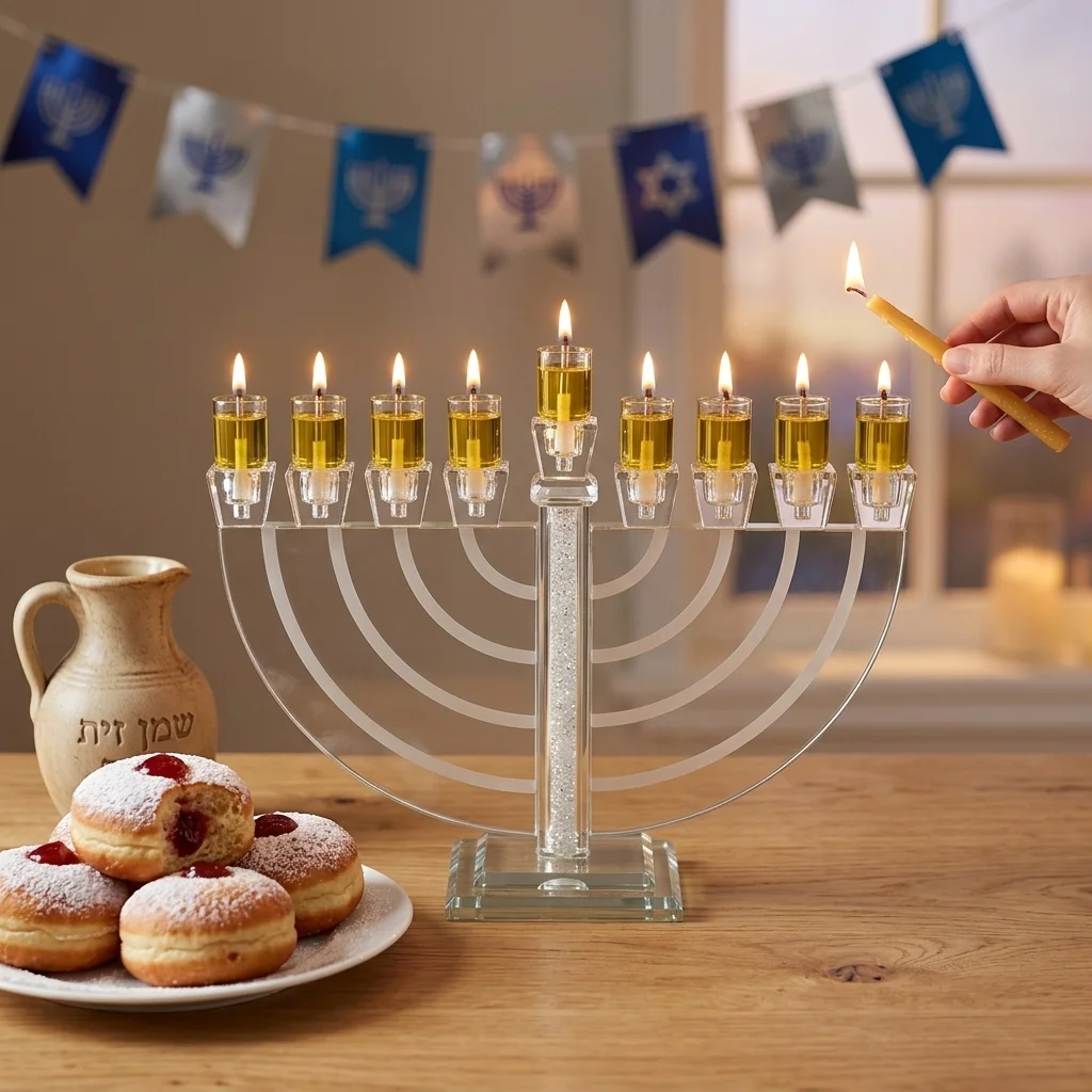 Crystal Elegant Menorah 21 cm
