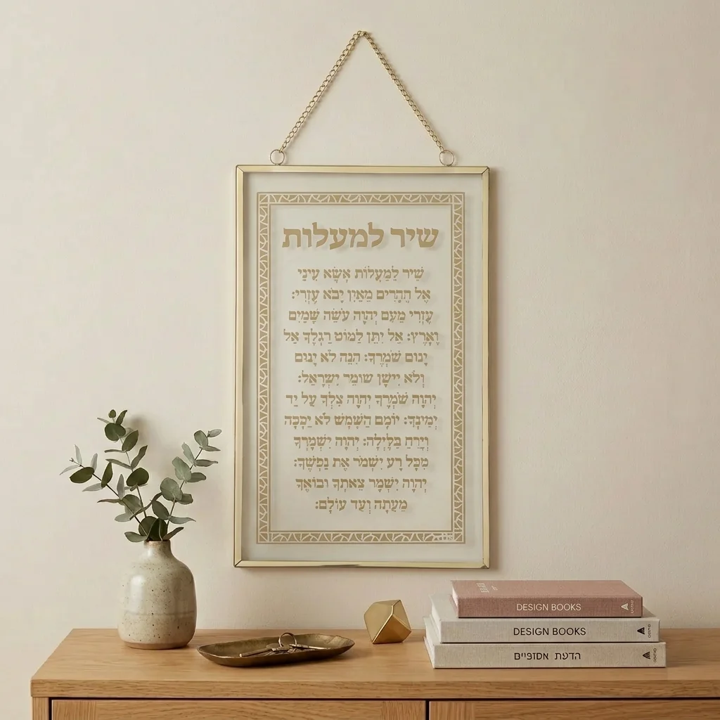 ברכה לתלייה זכוכית שיר מעלות 13×21 ס״מ