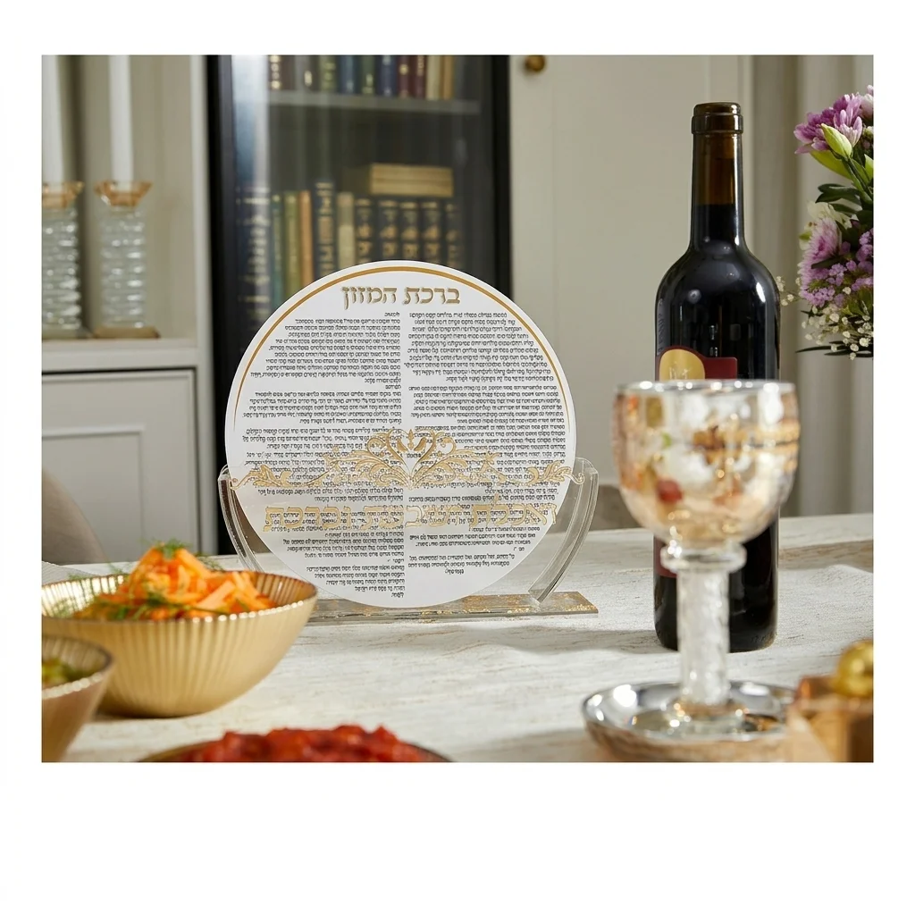 מעמד אקריליק נוסח אשכנזי 24×13 ס״מ עם 7 ברכונים - ז