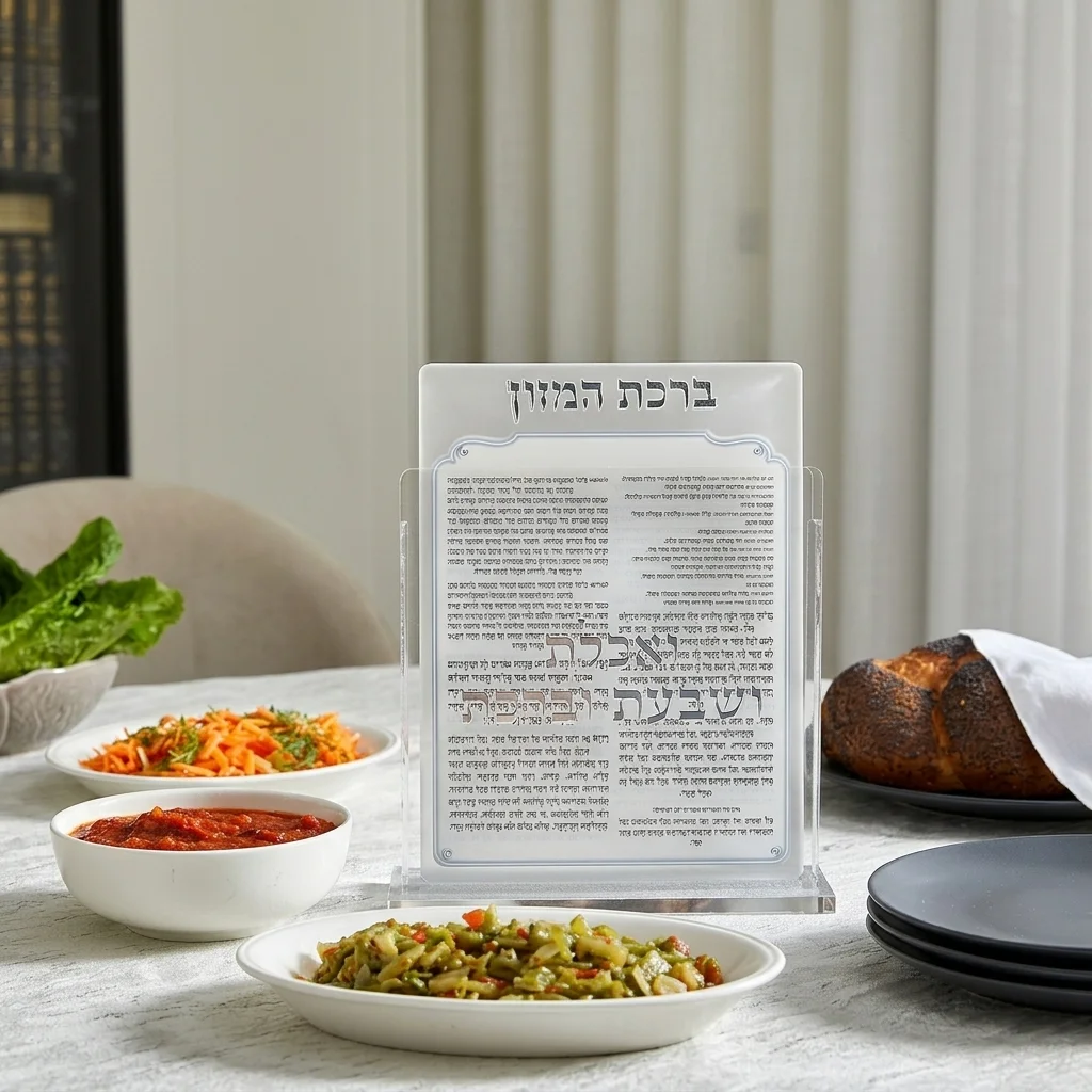 מעמד אקריליק נוסח אשכנזי 17×22 ס״מ עם 6 ברכות