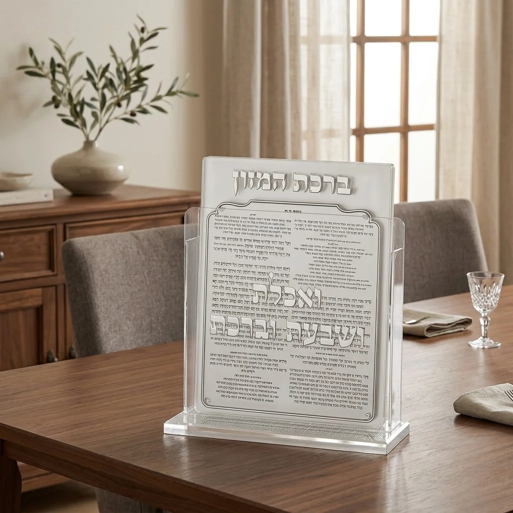 מעמד אקריליק נוסח עדות המזרח 13×17 ס״מ עם 6 ברכות