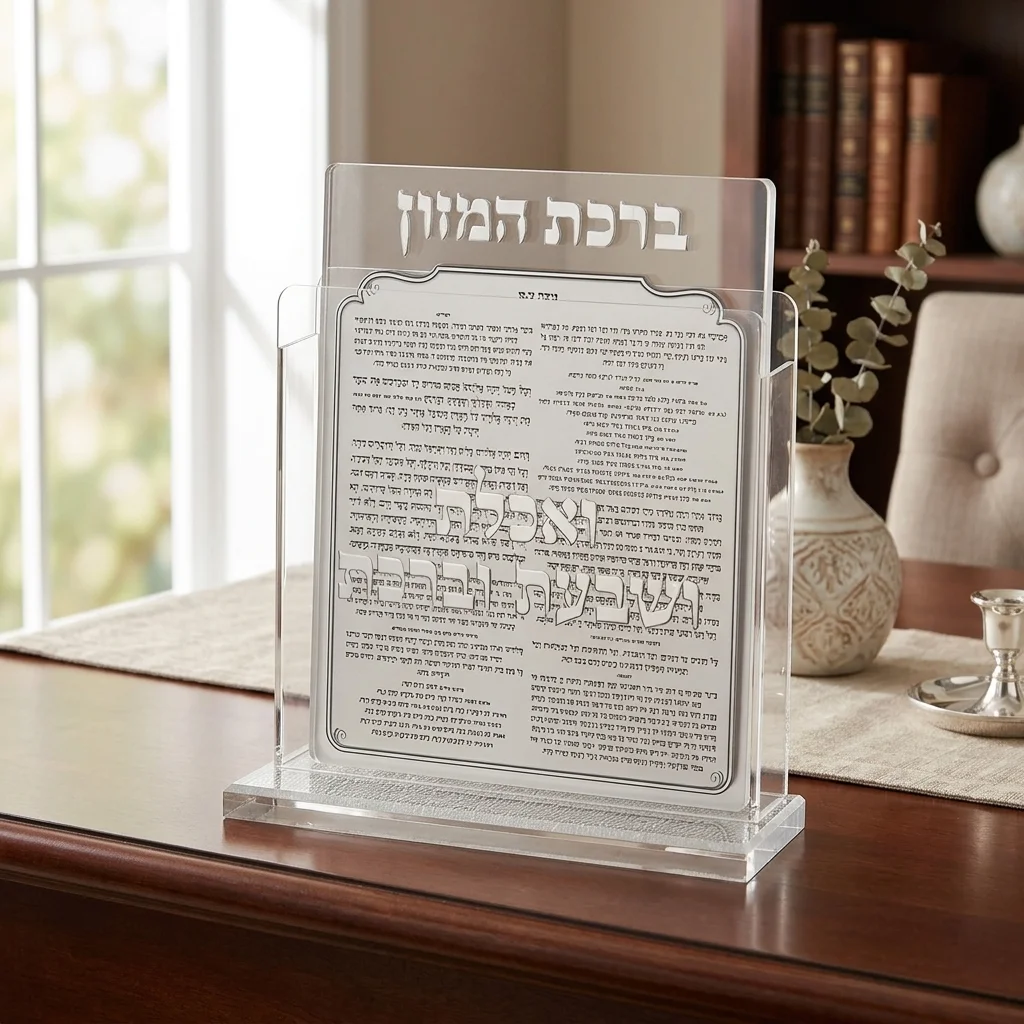 מעמד אקריליק נוסח אשכנזי 13×17 ס״מ עם 6 ברכות