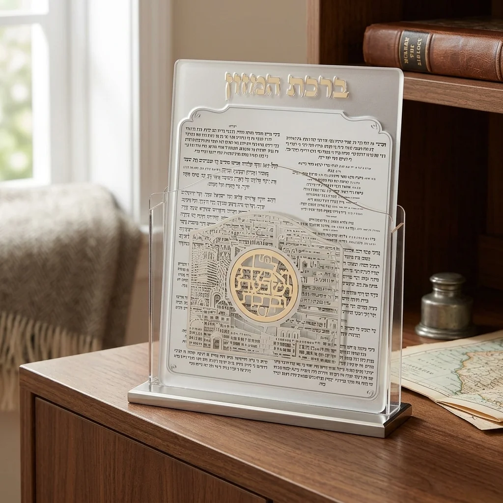 מעמד אקריליק נוסח עדות המזרח 17×22 ס״מ עם 6 ברכות