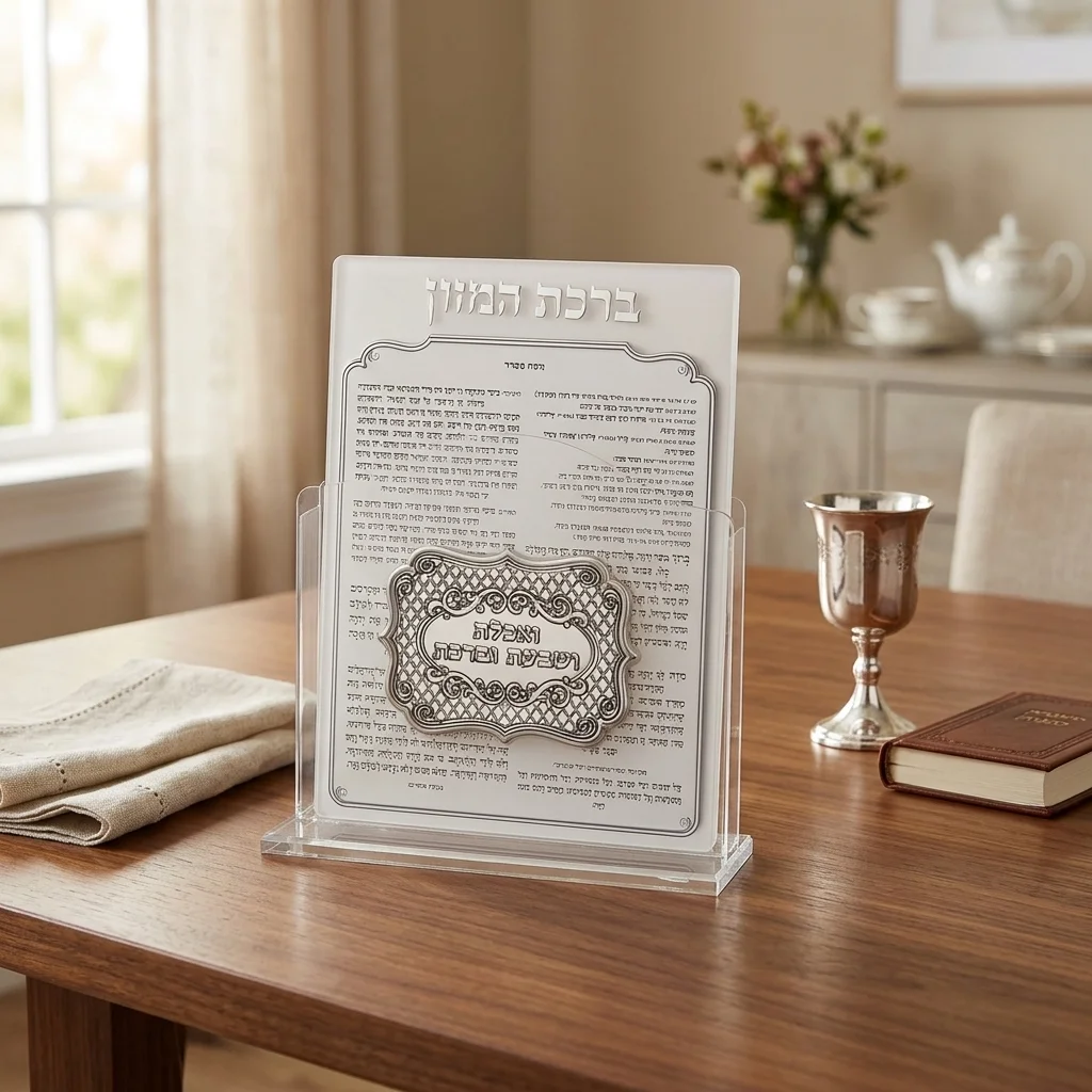 מעמד אקריליק נוסח עדות המזרח 17×22 ס״מ עם 6 ברכות