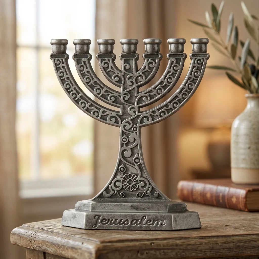 מנורה 7 קנים גימור פיוטר 6 ס״מ
