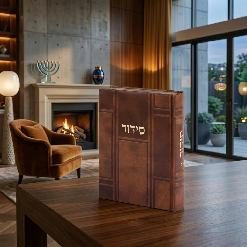 סידור "כתר התפילה" כריכה מהודרת דמוי עור 17.5×12 ס״מ