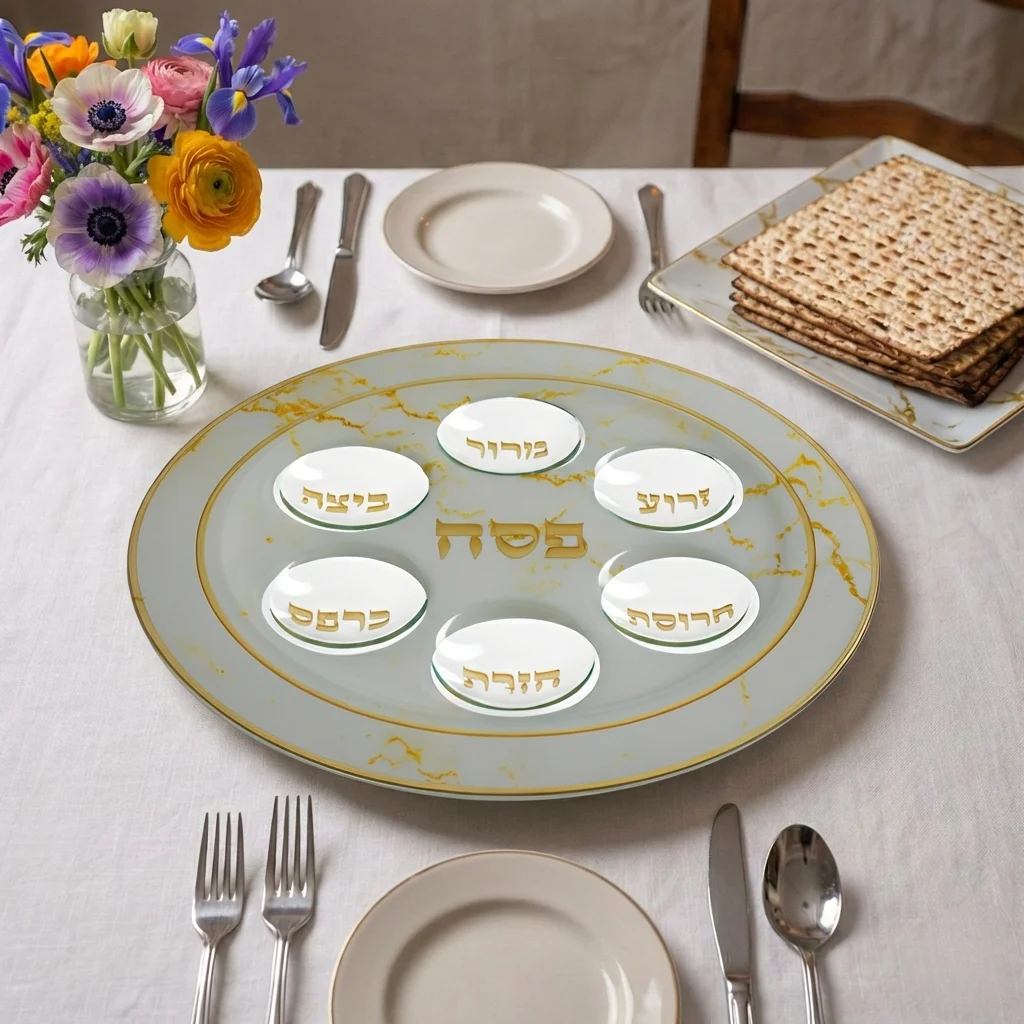 קערת פסח זכוכית מהודרת 35 ס״מ