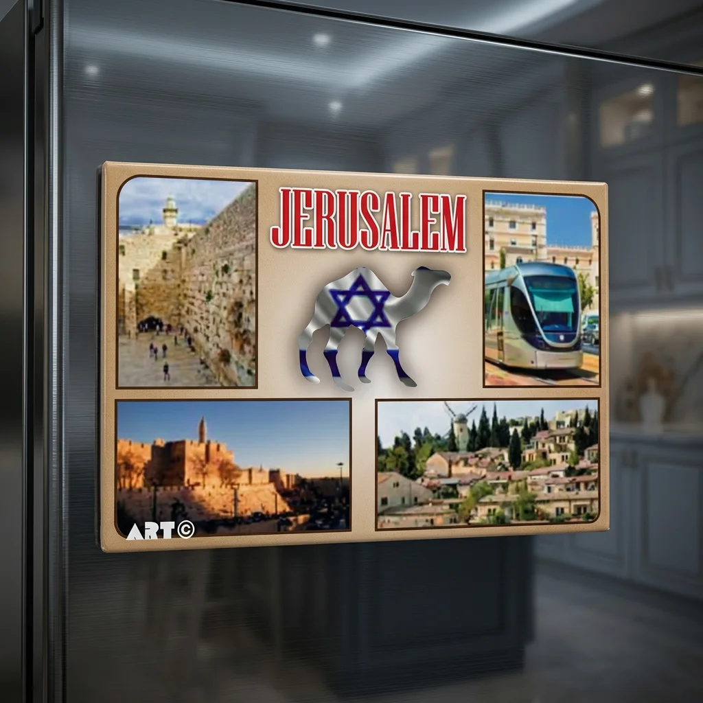 מגנט פח 58 ס״מ נופי ירושלים אנגלית