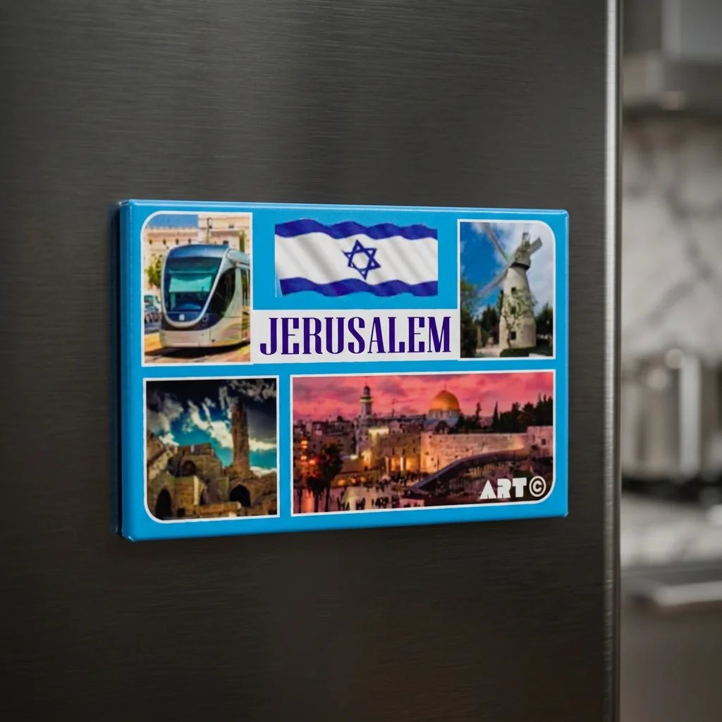 מגנט פח 58 ס״מ נופי ירושלים אנגלית
