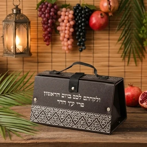 כלי לאתרוג דמוי עור הדפסה כסף 11×19×13 ס״מ