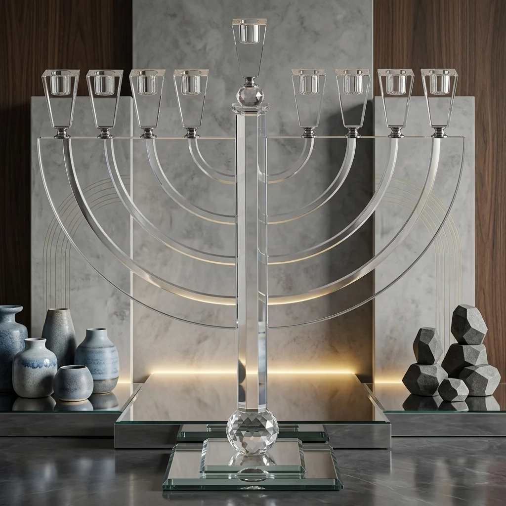 חנוכייה קריסטל מהודרת 50 ס״מ