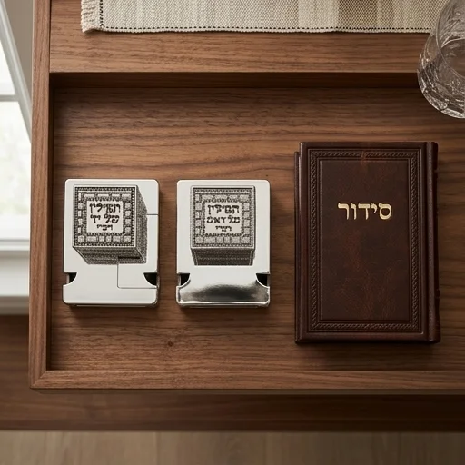 זוג בתי תפילין "מופת" פלסטיק כסוף עם פלקטה - מידה 35