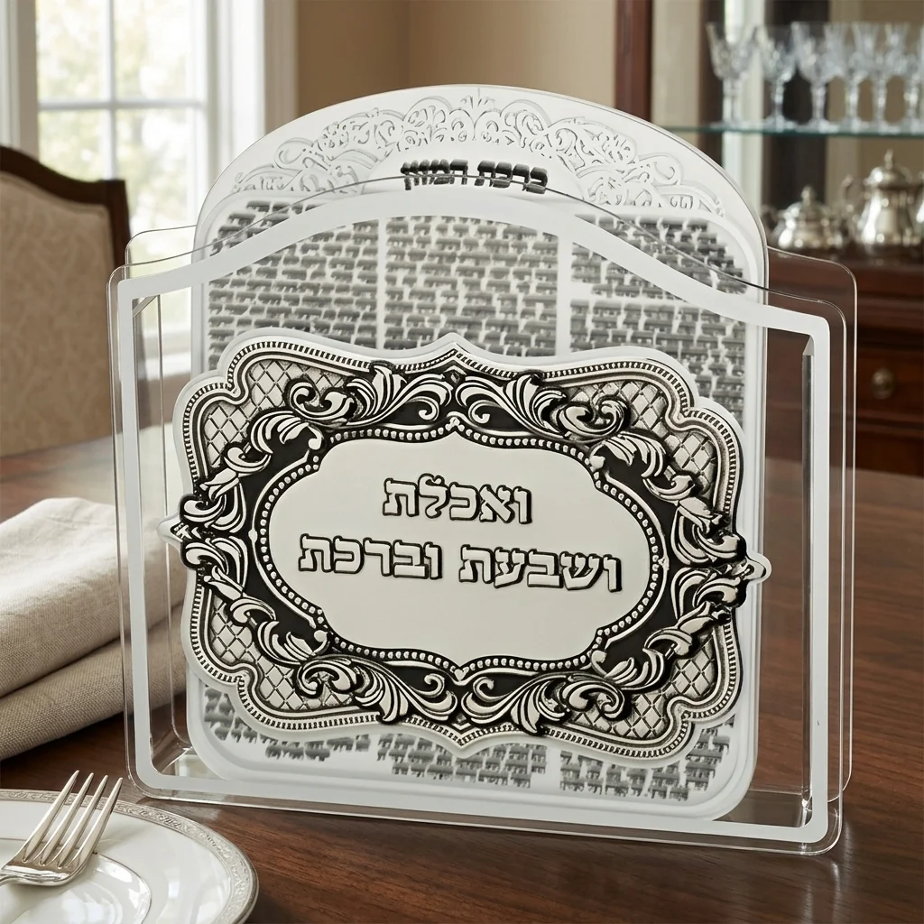 מעמד אקריליק נוסח ספרדי 23×26×5 ס״מ עם 6 ברכות ב