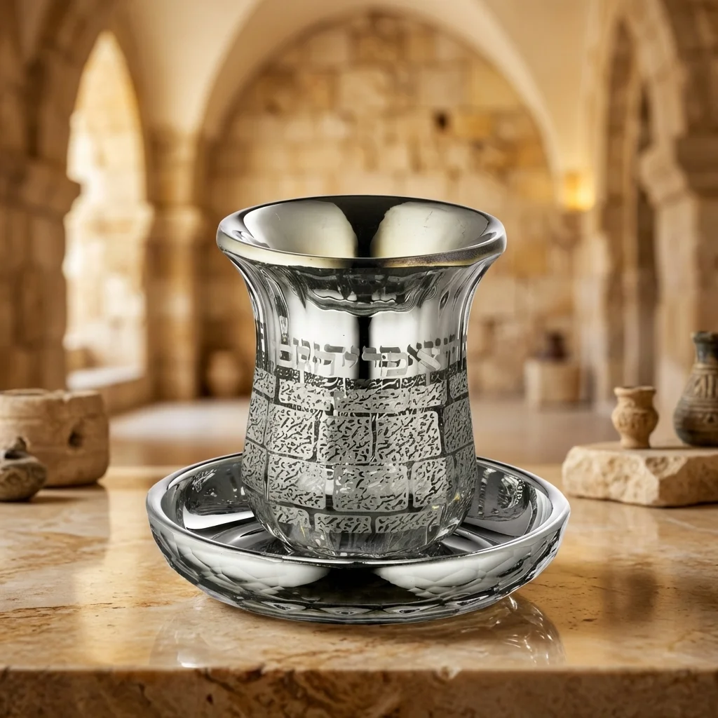 גביע קריסטל מהודר ללא רגל "כותל" 9 ס״מ תכולה 100 מ"ל