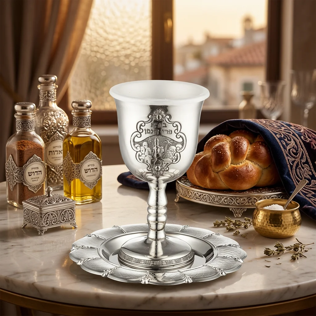 גביע קידוש ירושלים בורא פרי הגפן 12 ס״מ תכולה 100