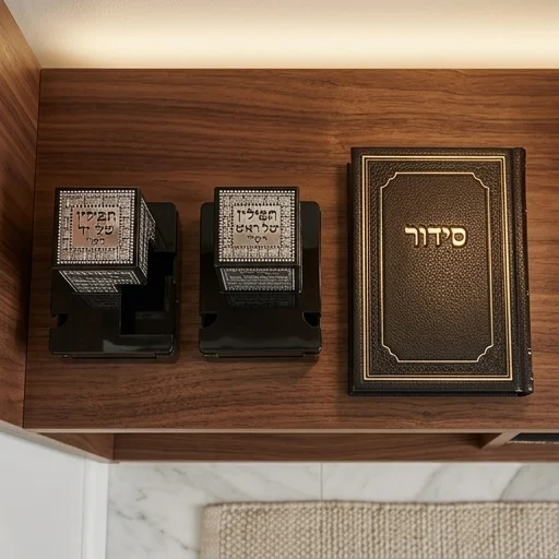 זוג בתי תפילין "מופת" פלסטיק כסוף עם פלקטה - מידה 32