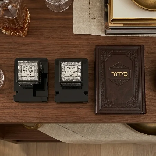 זוג בתי תפילין "מופת" פלסטיק כסוף עם פלקטה - מידה 37