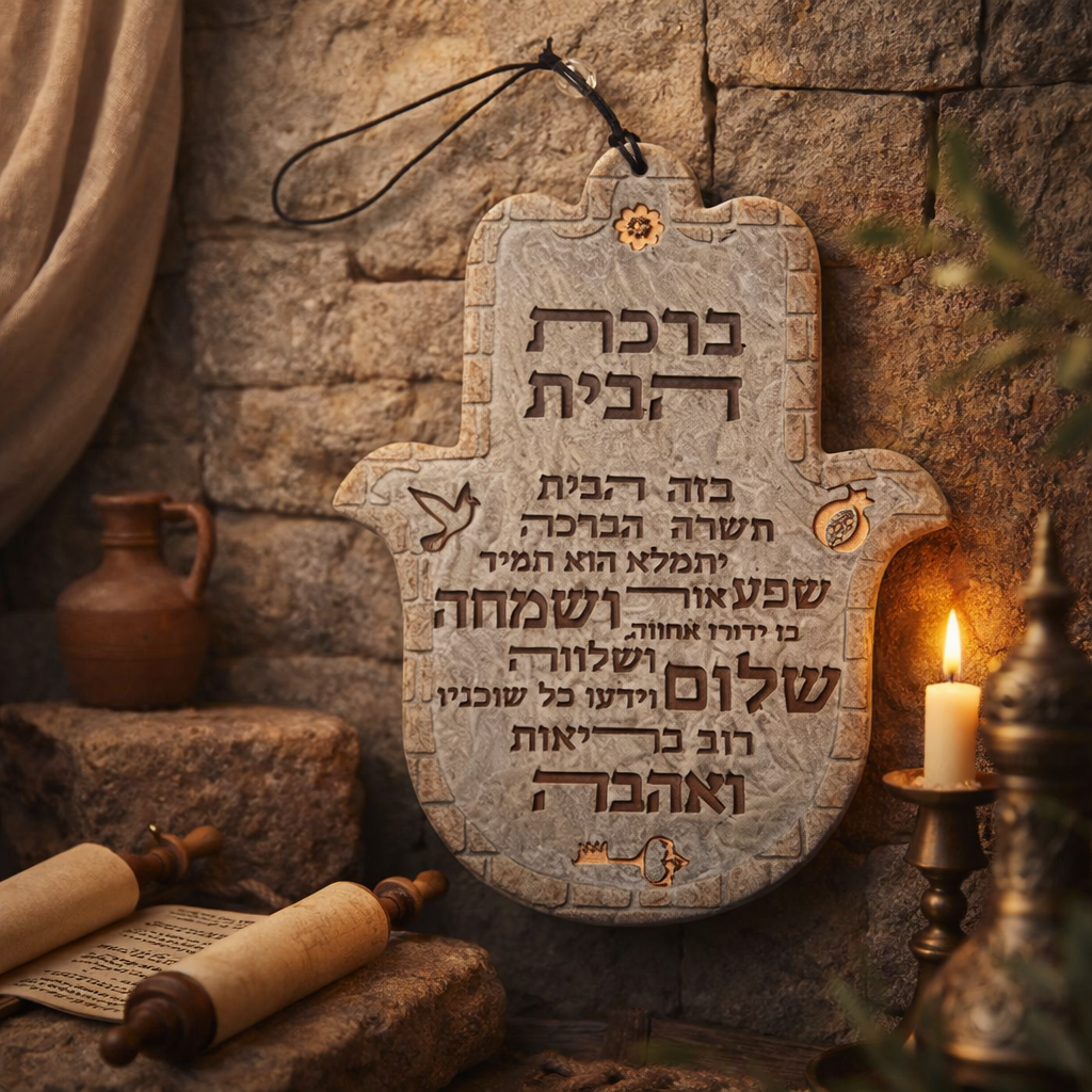 חמסה "פולימר" "ברכת הבית" עברית 19 ס״מ
