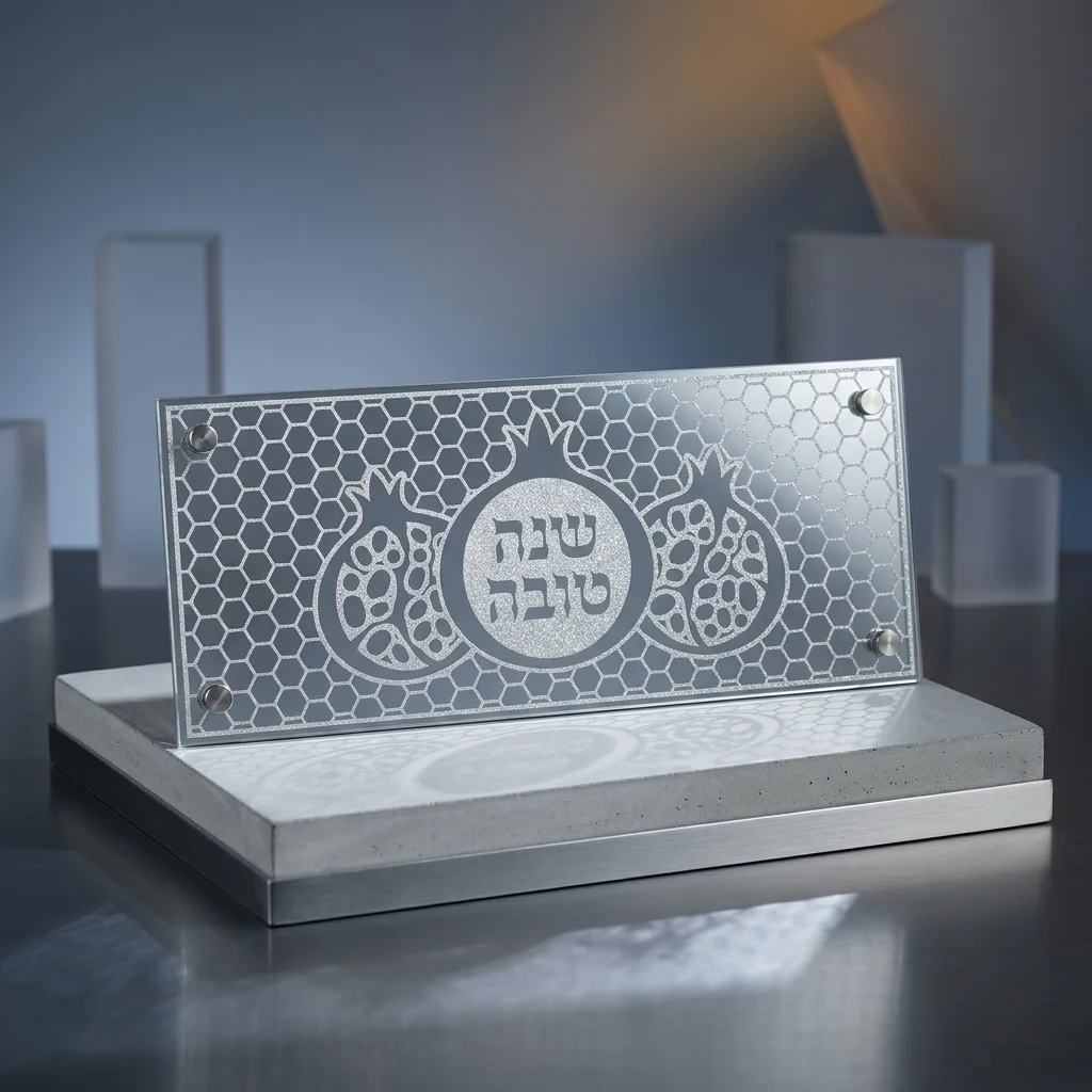מגש זכוכית לראש השנה 17×41 ס״מ