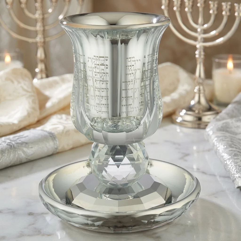 גביע קריסטל מהודר "הנהרות" עם רגל 13 ס״מ תכולה 10