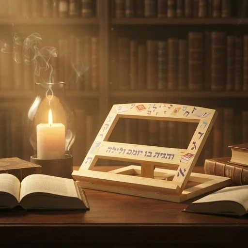 (44722) שטנדר עץ עם לקה אותיות א"ב 33×26 ס״מ