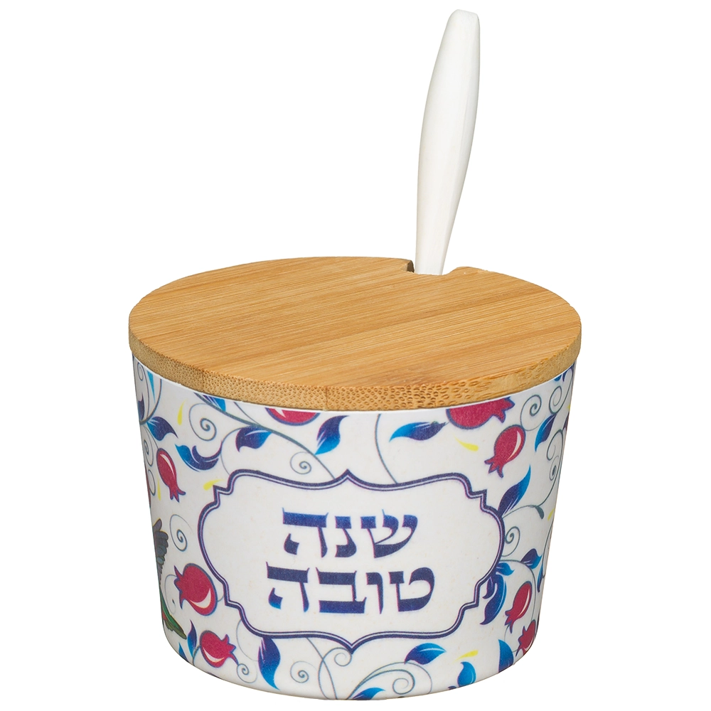 כלי לדבש מלמין "שנה טובה" - 6.5 ס״מ
