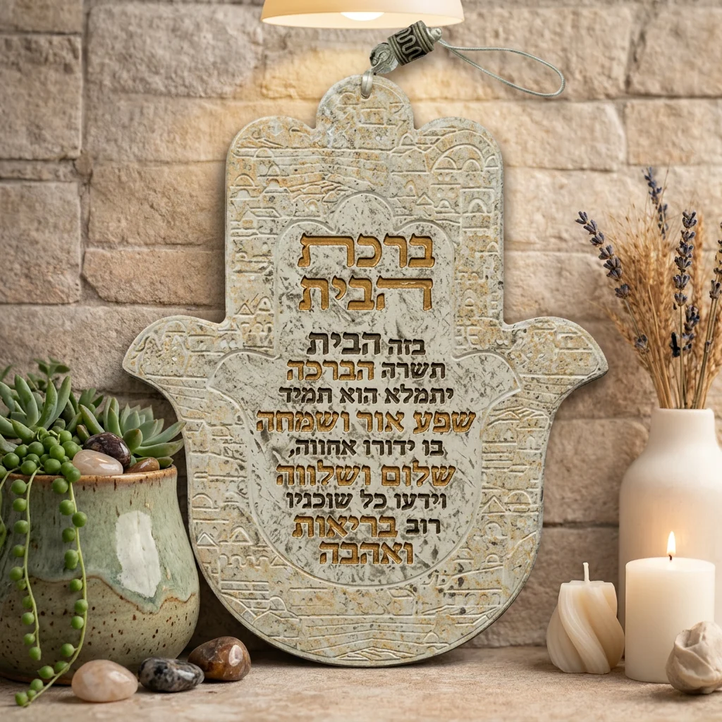 חמסה פולימר "ברכת הבית" עברית 24 ס״מ