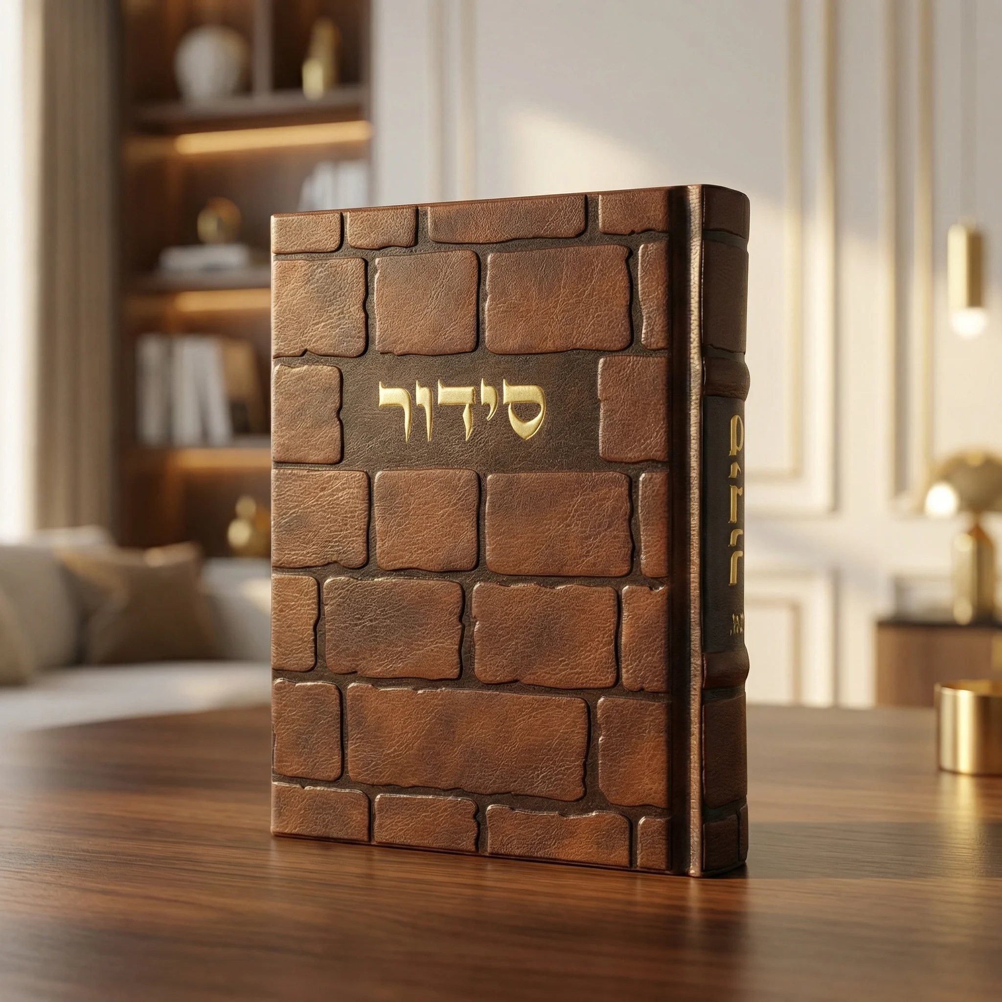סידור "כתר התפילה" כריכה מהודרת דמוי עור 17.5×12 ס״מ