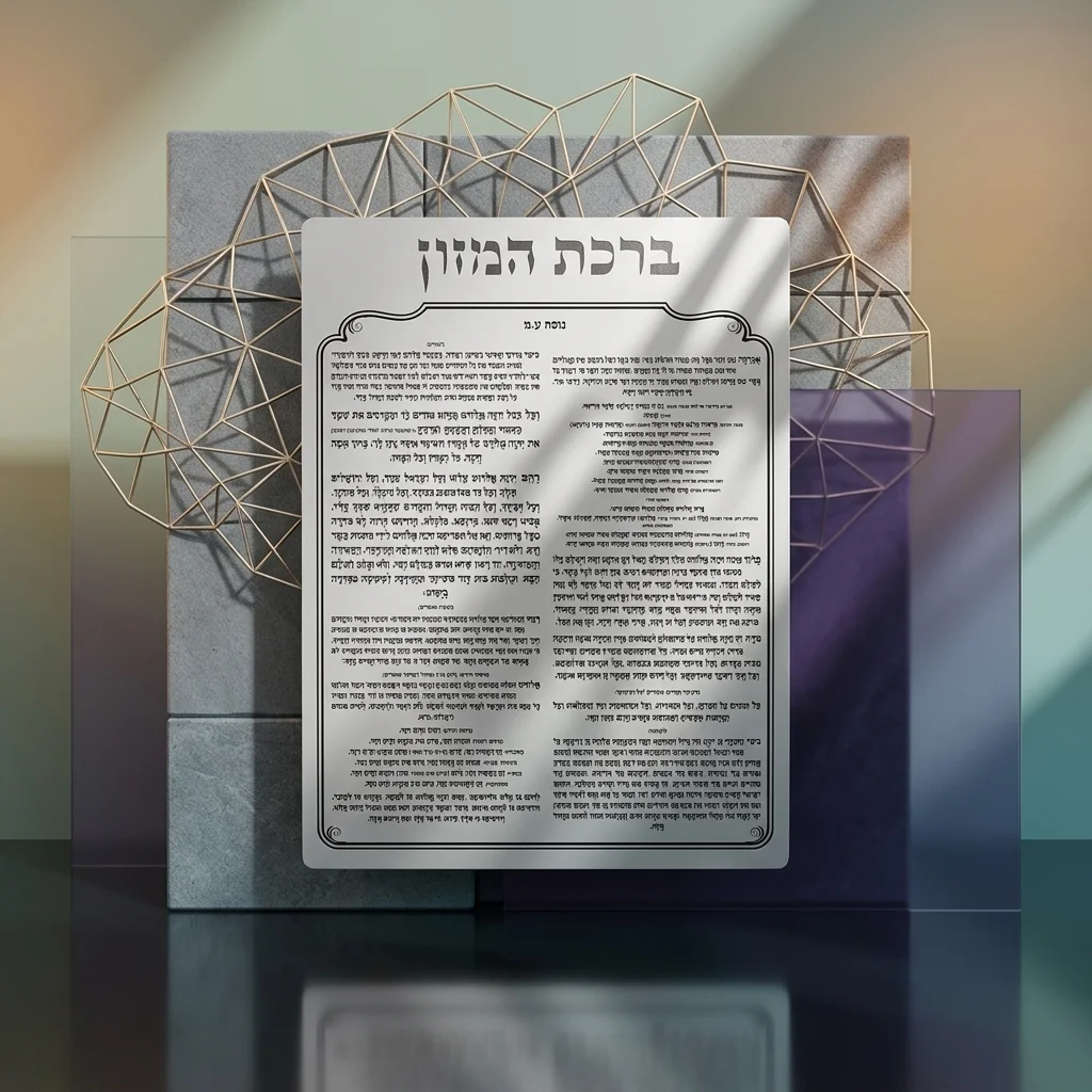 ברכת המזון מאקריליק נוסח עדות המזרח 16×13 ס״מ