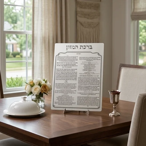 ברכת המזון מאקריליק נוסח עדות המזרח 24×18 ס״מ