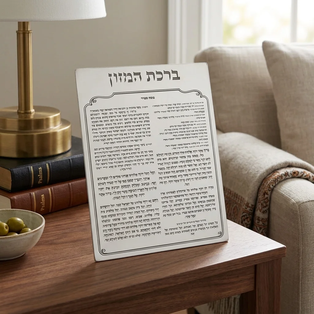 ברכת המזון מאקריליק נוסח ספרד 24×18 ס״מ