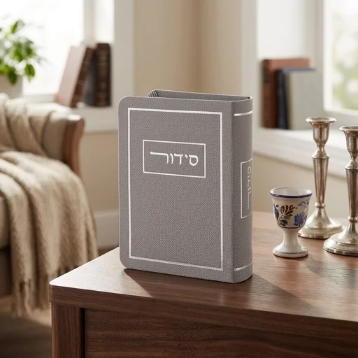 סידור כריכה מהודרת דמוי עור 913 ס״מ - אפור