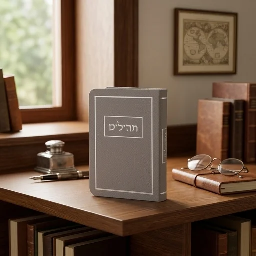 תהילים כריכה מהודרת דמוי עור 913 ס״מ - אפור