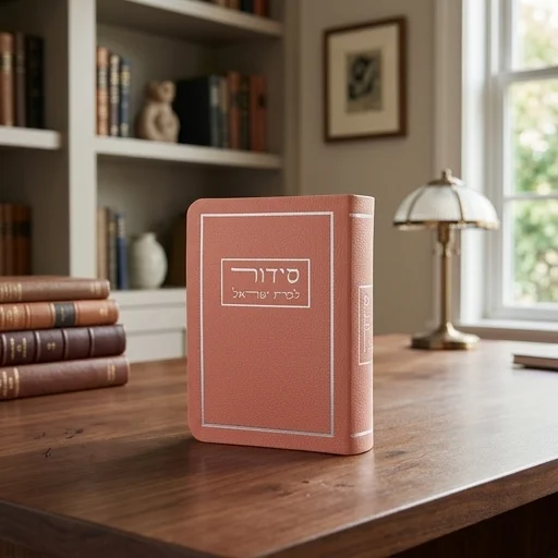 סידור לבת ישראל כריכה מהודרת דמוי עור 913 ס״מ - ורוד