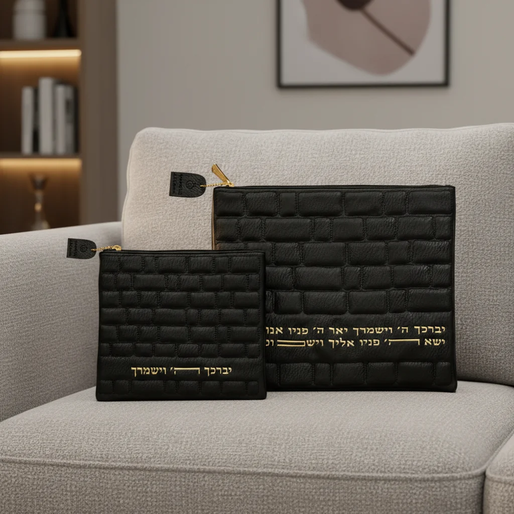 סט טלית תפילין מהודר דמוי עור 36×29 ס״מ