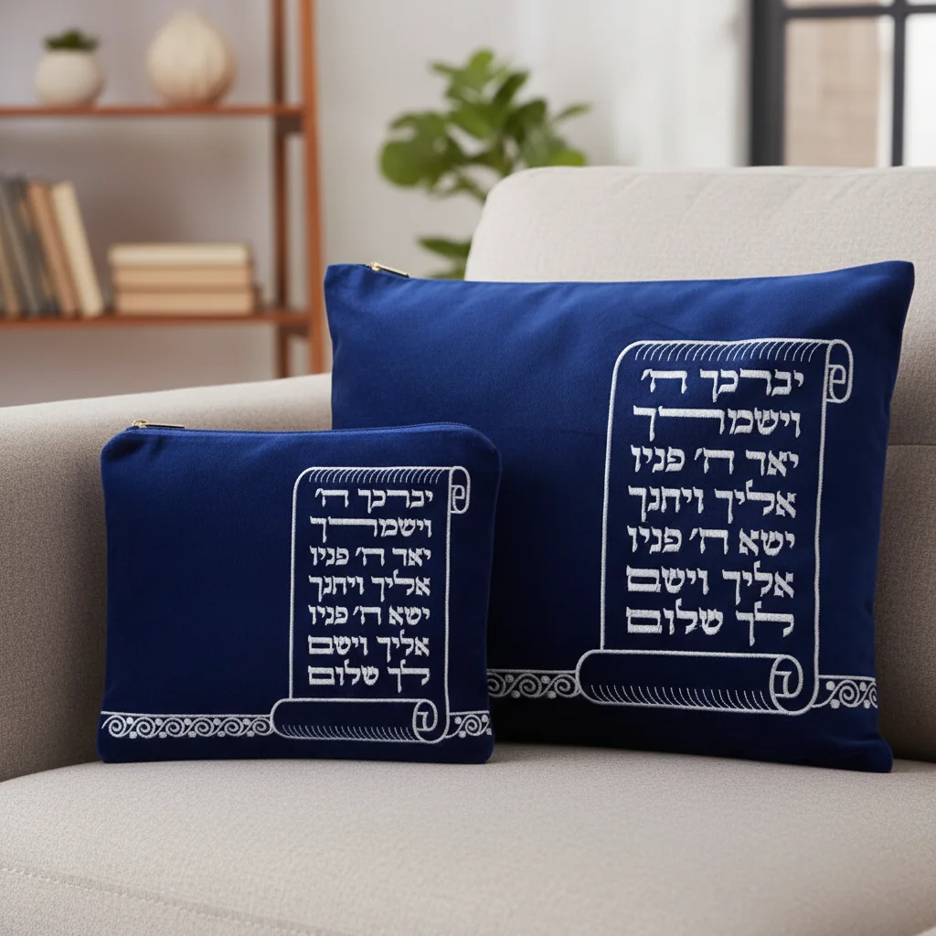 Velvet Tallit-tefillin Set 36*29, Light Blue with Embroidery