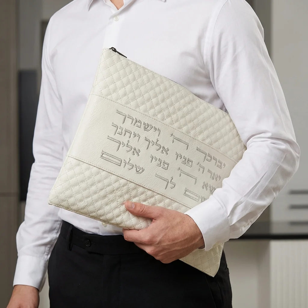 Leatherette Tallit - Tefillin Set 36*29 cm with Embroidery