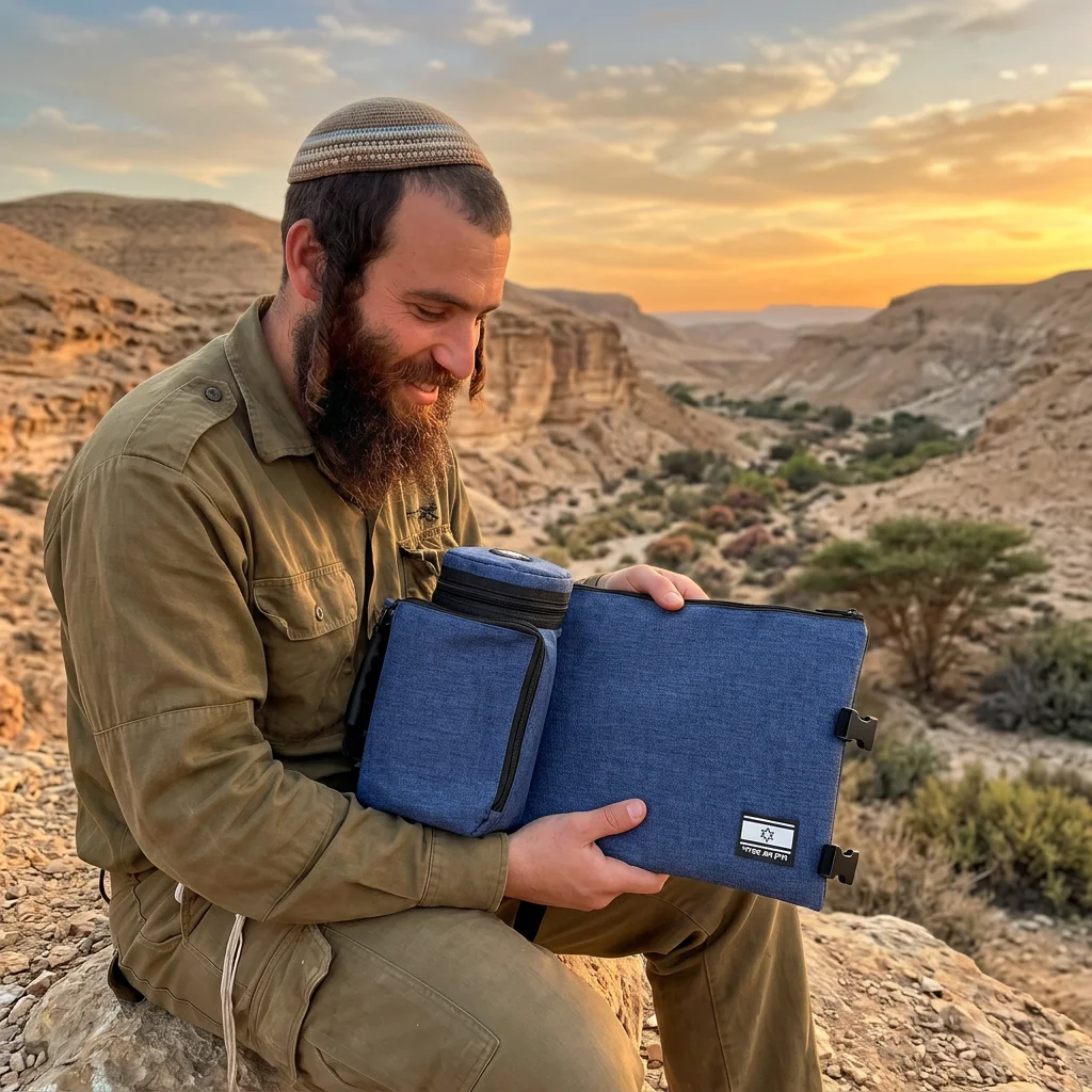 תיק תפ "אדיר" טרמי גינס כחול כהה לאחסון תפלין 23