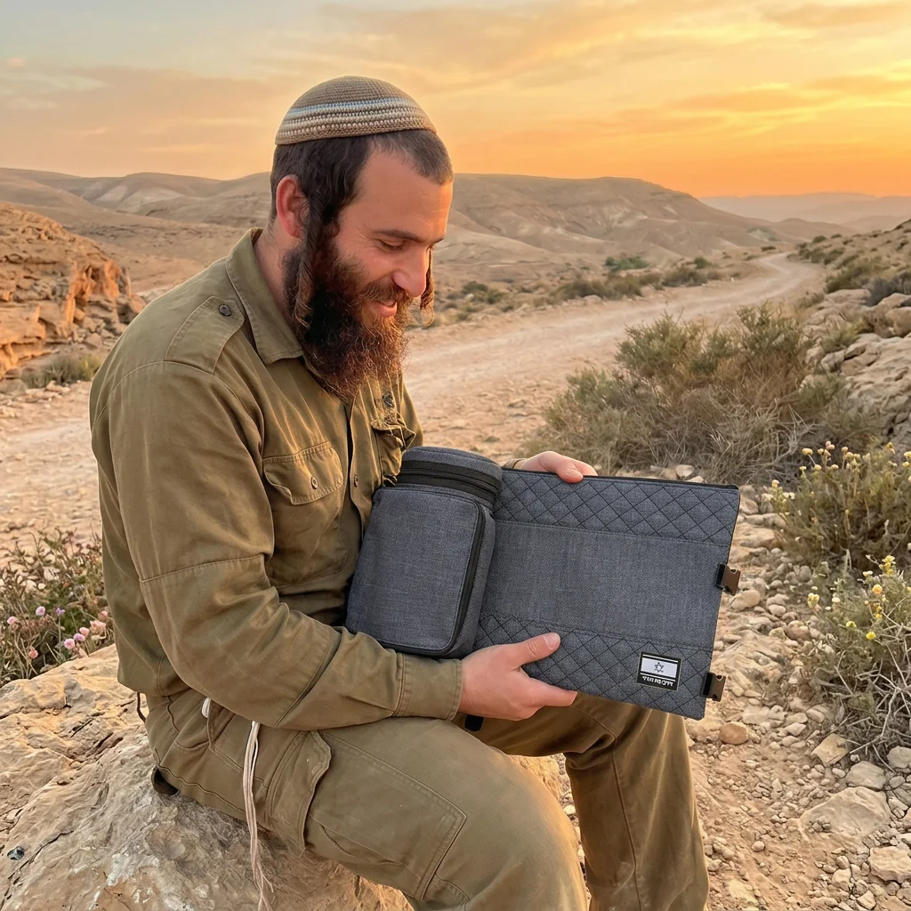 תיק תפ טרמי דמוי עור איכותי לאחסון תפילין 22 ס״מ